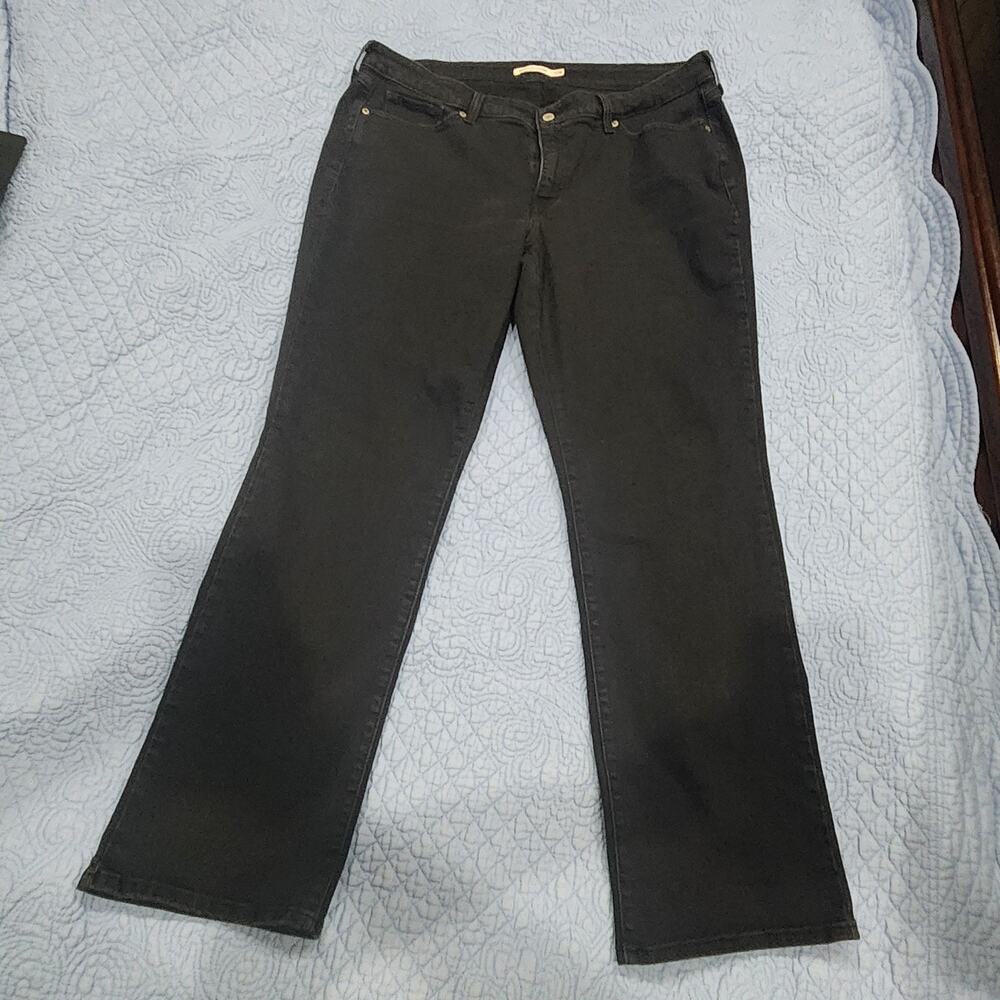 Levi's 414 Straight Leg Jeans Black Plus Size 20W Stretch